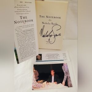 Autographed Copy of The Notebook With Picture Of Nicolas Sparks Signing